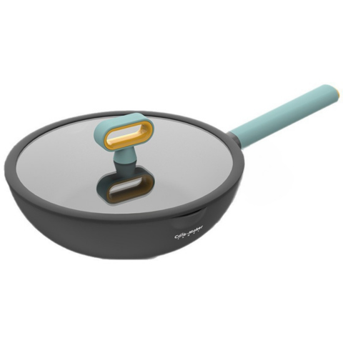 [Llevá 2 Pagá 1] Sartén Multifuncional de Acero Inoxidable Antiadherente con Mango de Goma +REGALO: Juego de Cuchillos y Porta Cuchillos