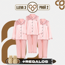[Llevá 3 Pagá 2] Pijama Femenino en Satén y Seda Hielo (Confort y Suavidad Únicos) + Pantufas de Regalo