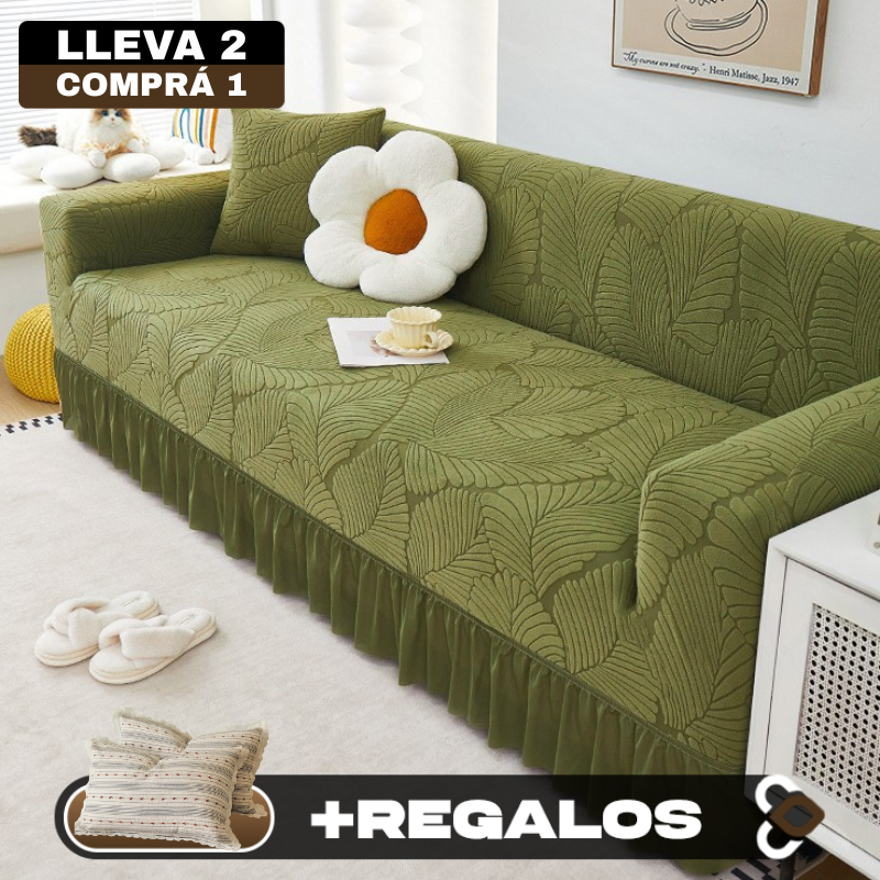 [Llevá 2 Pagá 1] Funda para Sofá Santino en Algodón y Poliéster (¡Diseño Majestuoso y Confortable!) +2 Almohadas de Regalo