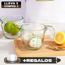 [Llevá 5 Pagá 3] Jarra Medidora de Vidrio Multiuso SmartGlass con Filtro (¡Diseño Premium y Súper Funcional!) + 5 Vasos Aruba