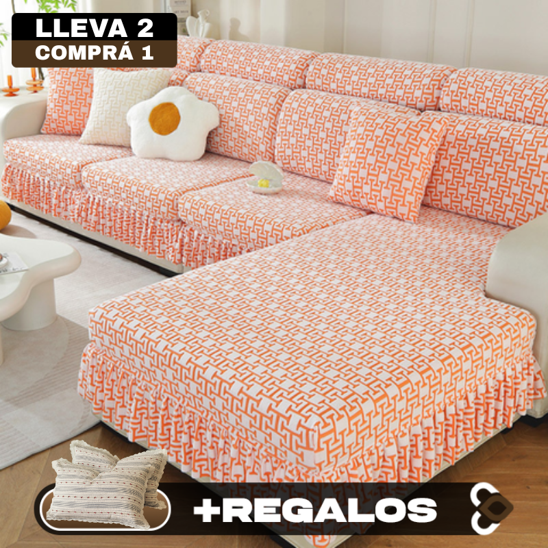 [Llevá 2 Pagá 1] Funda para Sofá Milano en Poliéster y Elastano (¡Estilo, Protección y Confort Instantáneo!) +2 Fundas de Almohadón de Regalo