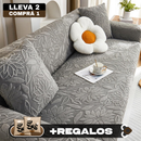 [Llevá 2 Pagá 1] Funda para Sofá Floral en Poliéster y Elastano (¡Renová tu hogar con encanto y confort!) + 2 Fundas para Almohadones