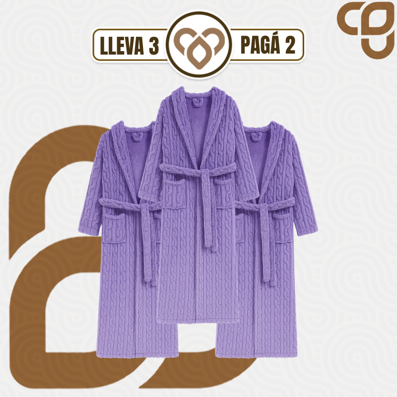 [Llevá 3 Pagá 2] Bata de Mujer Velvet Aterciopelada 100% Algodón (Abrigo y Elegancia para el Invierno!)