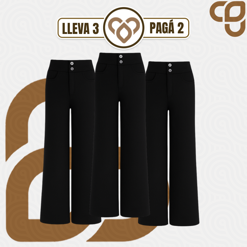 [Llevá 3 Pagá 2] Pantalón Social Femenino en Seda Hielo y Poliéster Diorah (Diseño Fino y Encantador)